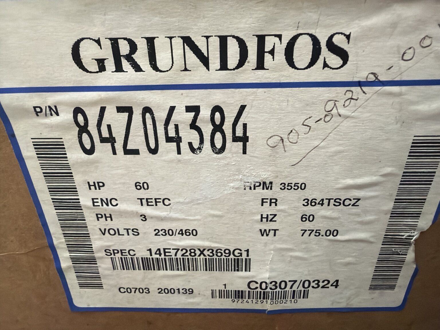 Baldor Reliance 84704384 60 HP 3550 RPM corrosion-protected pump motor thumbnail 2