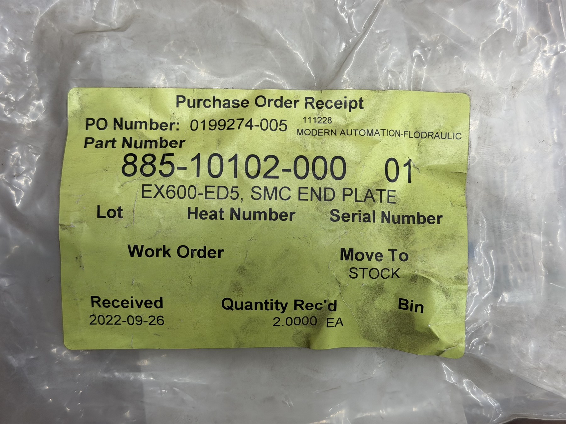 SMC EX600-ED5 end plate thumbnail 2