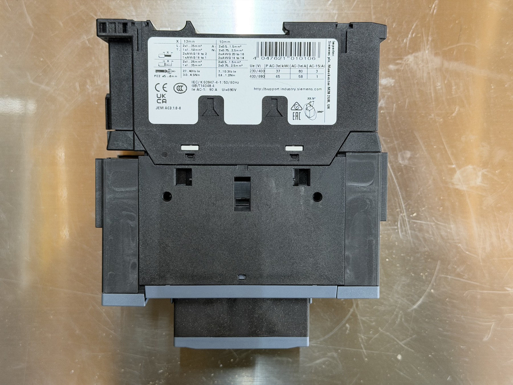 Siemens SIRIUS 3RT2038-1KB40 Contactor 80A 24V DC 1NO 1NC thumbnail 2